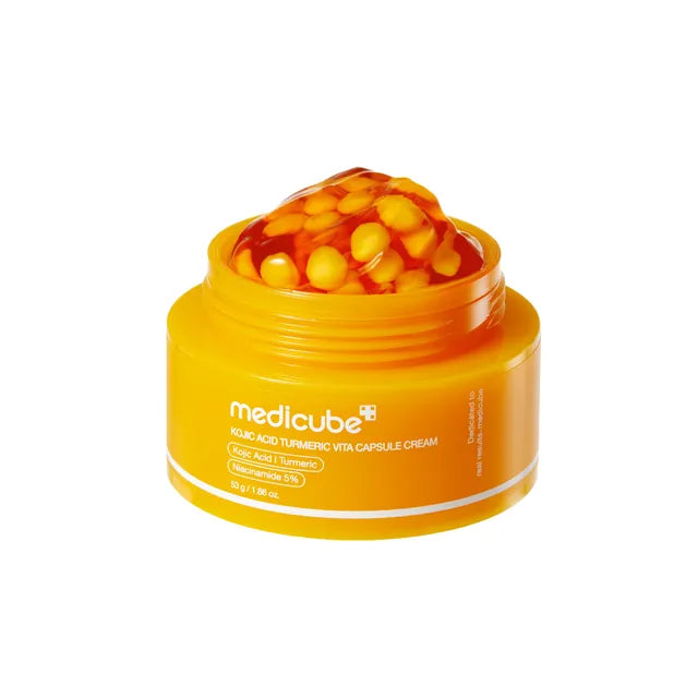 Medicube – קרם קפסולות לכתמים ואחידות גוון עם חומצה קוג׳ית וכורכום