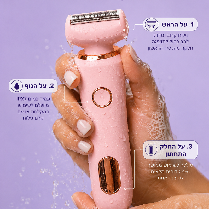 מכשיר גילוח Pro 2.0™ חלק כמו משי בכל מקום. תמיד