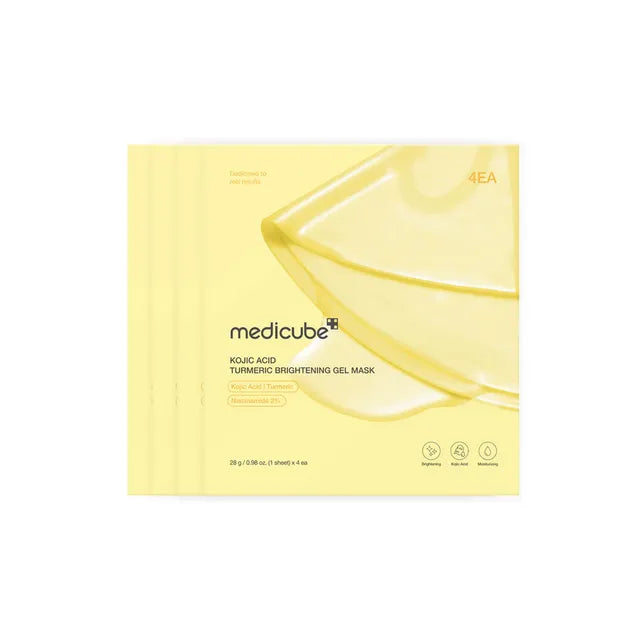 Medicube – מסכת ג׳ל עם חומצה קוג׳ית וכורכום להבהרת כתמים ואחידות גוון – 4 יחידות